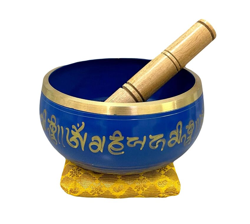 WIGANO 6 inches Blue Singing Bowl  for Meditation